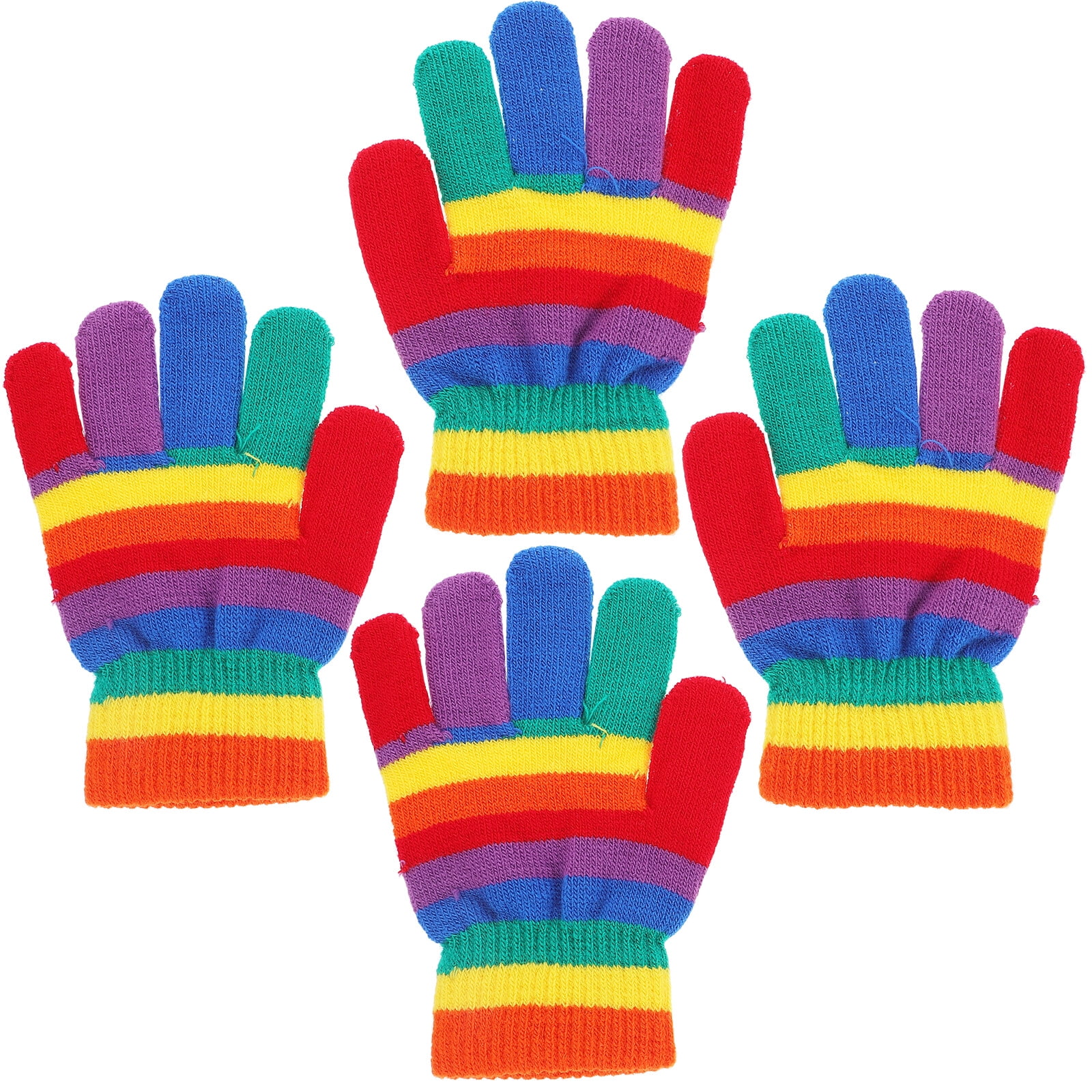 2 Pairs Children Knitted Gloves Kid Knitted Gloves Kid Full Finger