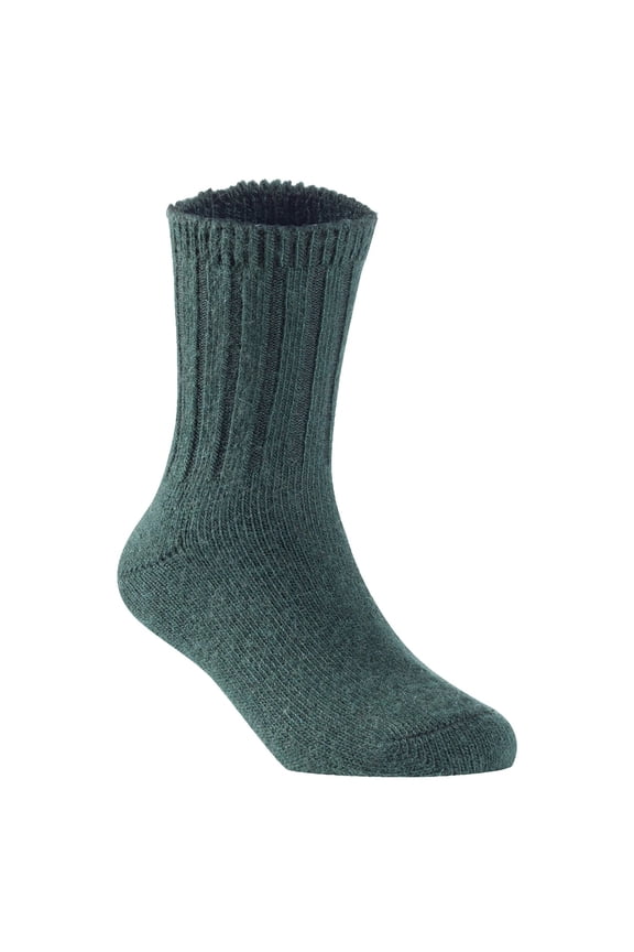 2 Pairs Children's Durable, Stretchable, Thick & Warm Wool Crew Socks. Perfect as Winter Snow Sock and All Seasons FS01 Size 4Y-6Y(Green)