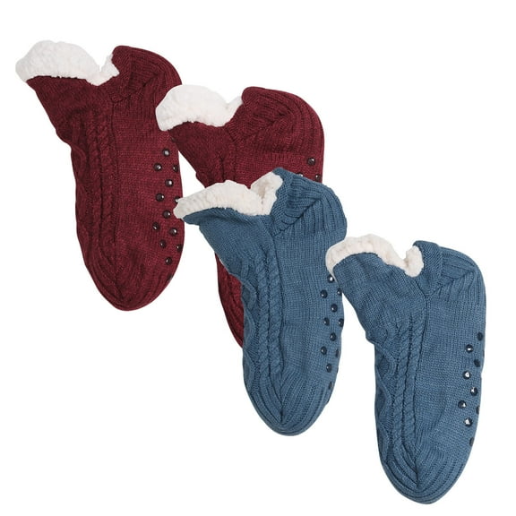 2 Pairs Children's Winter Warm Wool Solid Color Socks Kids Boy Girls Hiking Thermal Boot Crew Socks Blue 4 Years