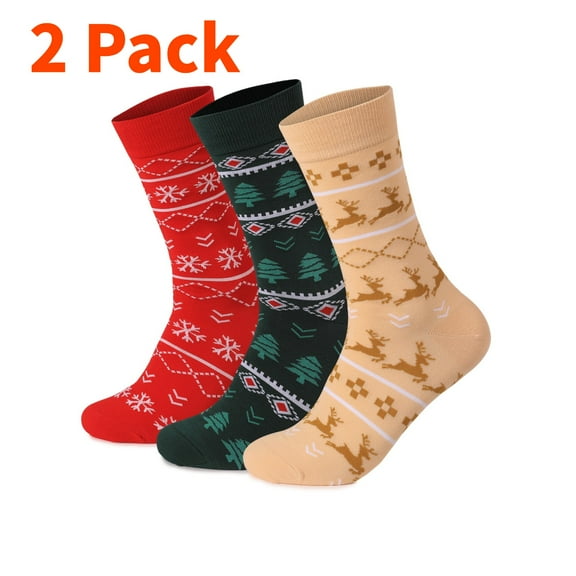 2 Pairs Christmas Gifts Holiday Socks for Men Women Gift Holiday Party Novelty Holiday Socks Christmas Stocking Stuffers