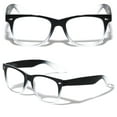 thumbnail image 1 of 2 Pairs Classic 2-tone Deluxe Reading Glasses - Comfortable Stylish Simple Clear Readers Magnification +2.50, 1 of 3