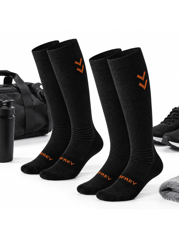 2 Pairs - Classic Black Large-X-Large Soft Alpaca Knit Socks for Hiking Travel Flying