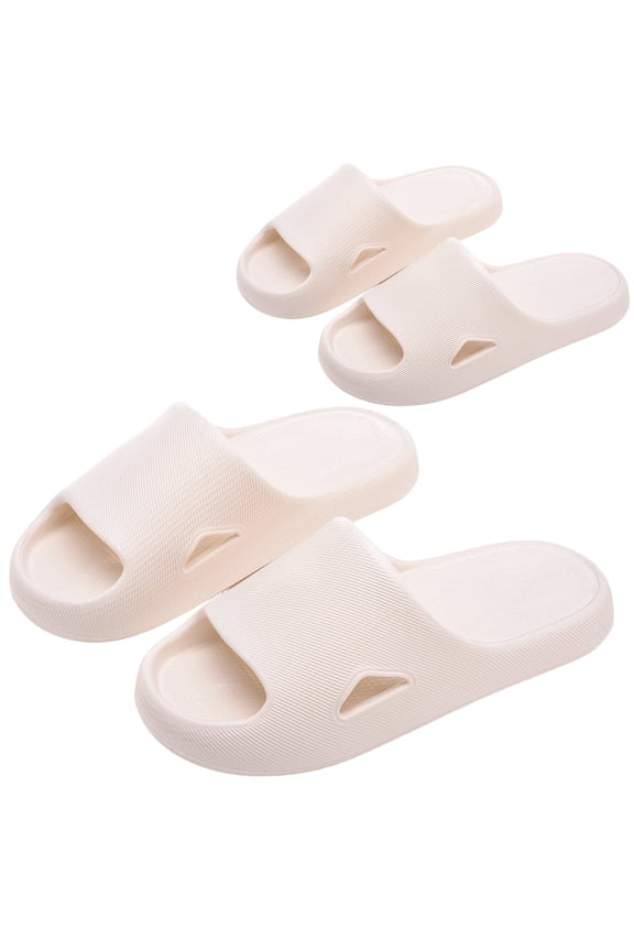 2 Pairs Cloud Slides for Women EVA Anti-Slip Shower Shoes Lightweight Sandals for Indoor Outdoor Pool Bathroom