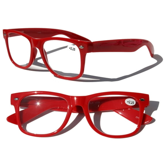 2 Pairs Colorful Reading Glasses - Comfortable Stylish Simple Readers Magnification +2.25
