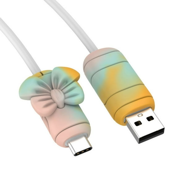 2 Pairs Compatible Cord Protectors Anti Break Charging Cable Protector Silicone Texture for Phone Charging Cable