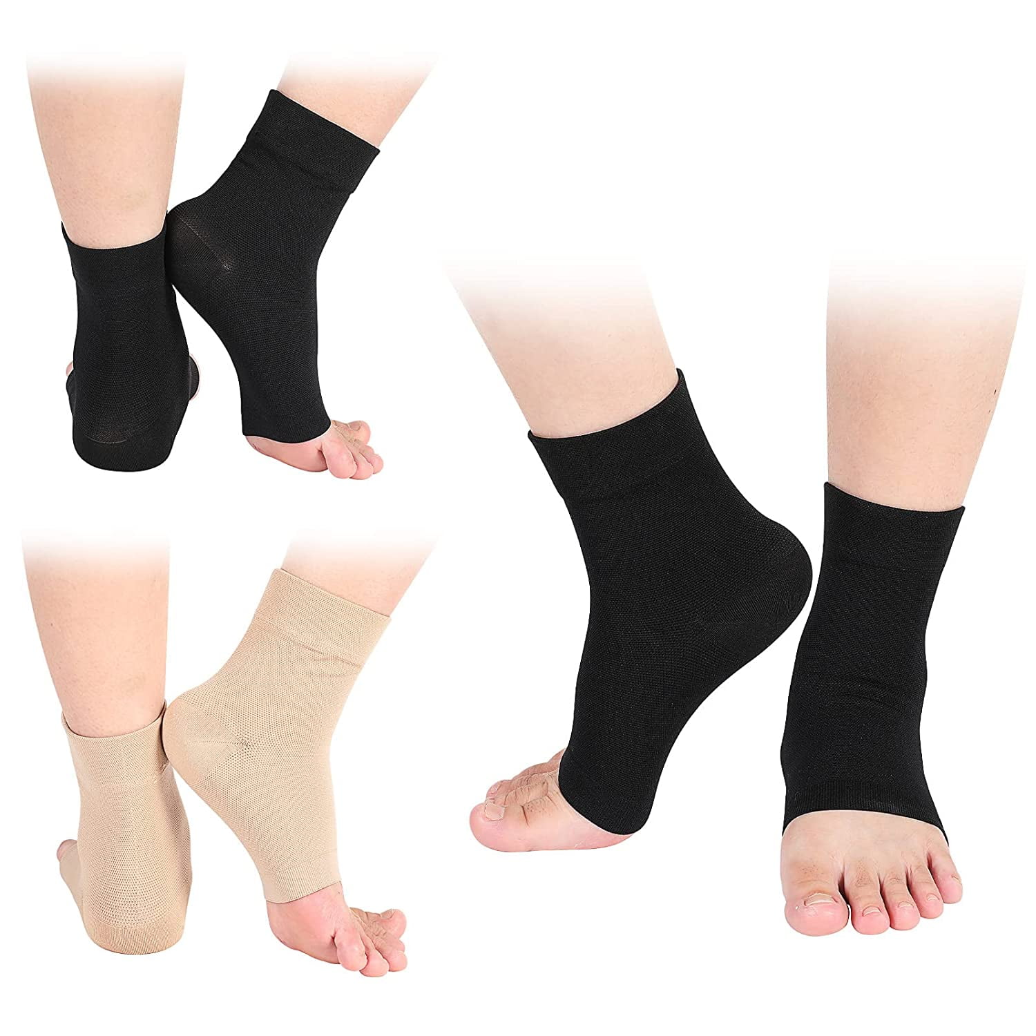 2 Pairs Compression Socks for Women Compression Ankle Sleeve 20-30mmhg ...