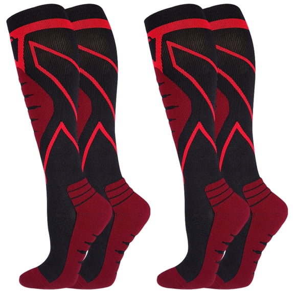 2 Pairs Compression Socks for Men & Women 20-30 mmHg Knee High Nurse Pregnant Running Medical and Travel Athletic