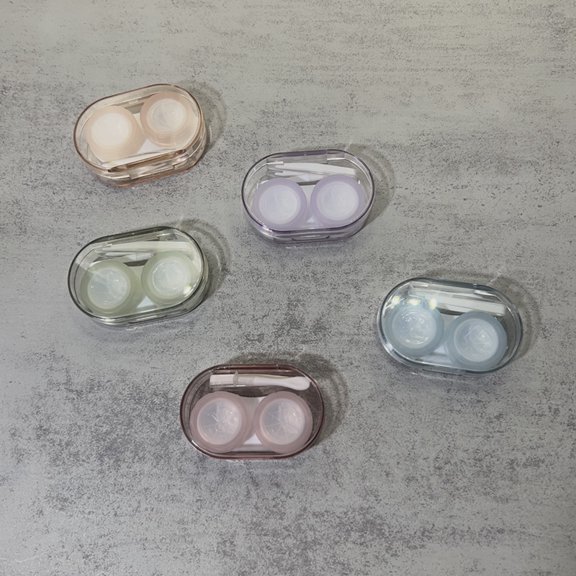 2 Pairs Contact Lens Case Portable Double Layer Eye Patch Storage Box