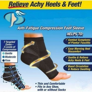 2 Pairs Coolmade Plantar Fasciitis Socks ,Compression Foot Sleeves with Heel Arch & Ankle Support, Great Foot Care Compression Sleeve for Men & Women (S/M)