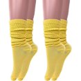 thumbnail image 1 of 2 Pairs Cotton Lightweight Slouch Socks for Women Shoe Size 5 to 10 - Limone, 1 of 11