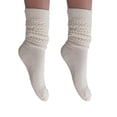 thumbnail image 1 of 2 Pairs Cotton Slouch Knee High Socks Shoe Size 5-10 (Ivory), 1 of 3
