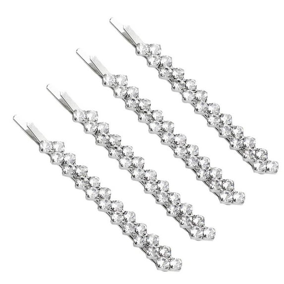 SkyAuks 2 Pairs Crystal Hair Pins Sparkle Rhinestone Hair Bobby Pins Stylish Decorative Hair Clip for Women (AB Rhinestone)