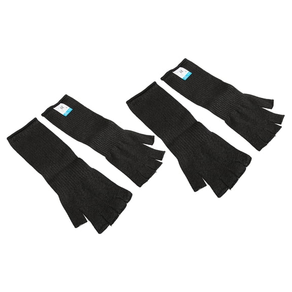 2 Pairs Cut Resistant Safety Sleeves 5 Levels Prevent Scratches Arm Protection Sleeves with Finger HolesM 40cm / 15.75in Length