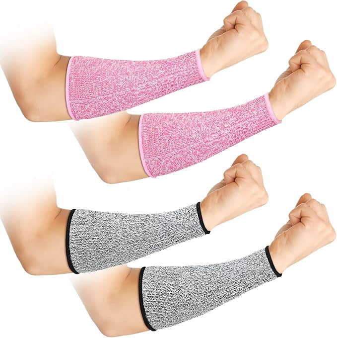 Geyoga 2 Pairs Cut Resistant Sleeves – Level 5 Arm Protection For Gardening, Woodworking, Construction (HPPE/Nylon/Spandex)