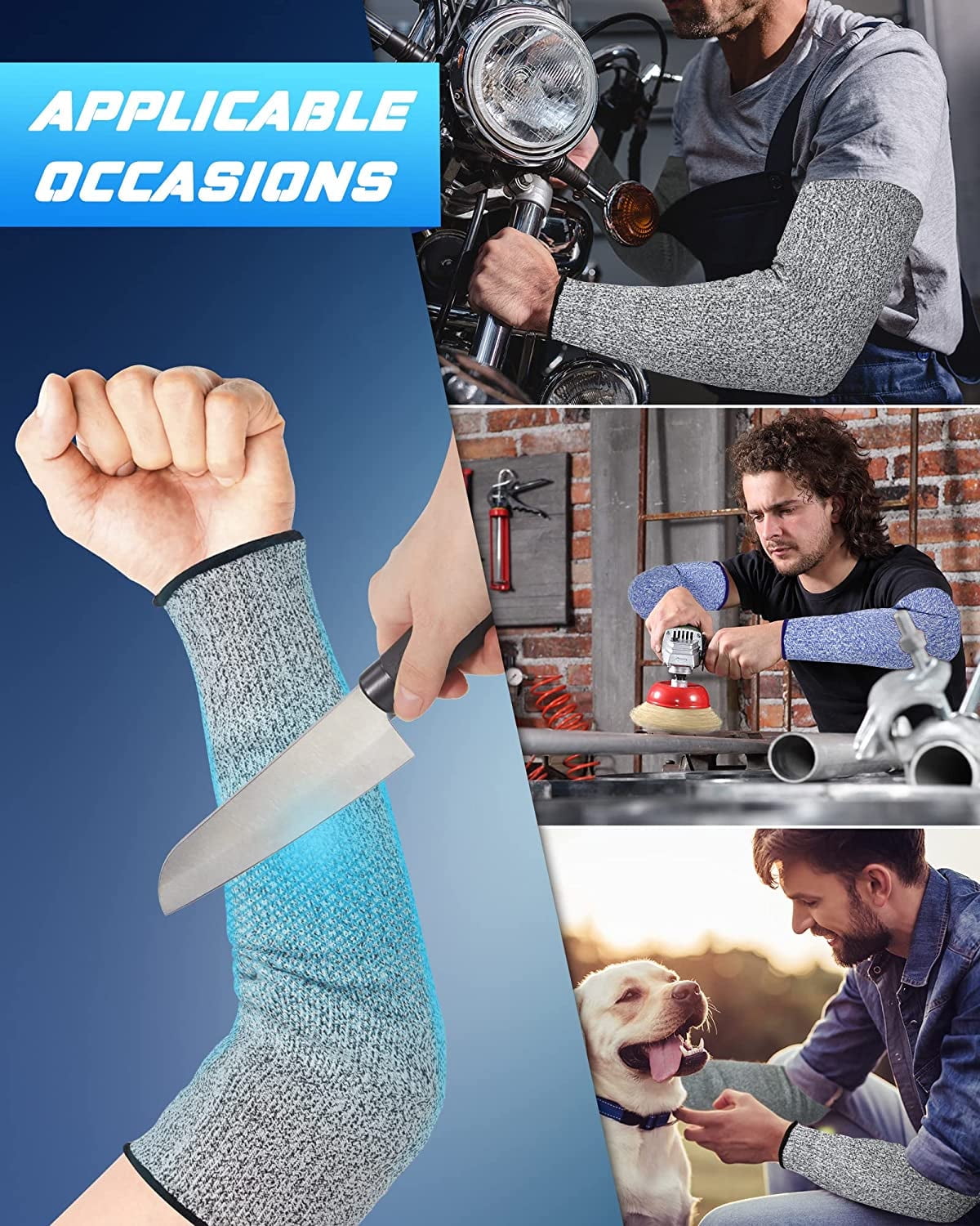 2 Pairs Cut Resistant Sleeves Thin Arm Protectors Arm Guard Protectors