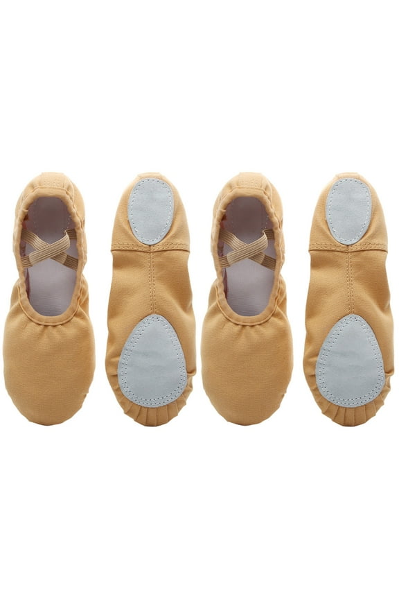 2 Pairs Dance Shoes Pocket Slippers Canvas Ballet Men Child