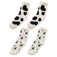 thumbnail image 1 of 2 Pairs Delicate Cartoon Cows Socks Female Furry Socks Tube Plush Socks, 1 of 5