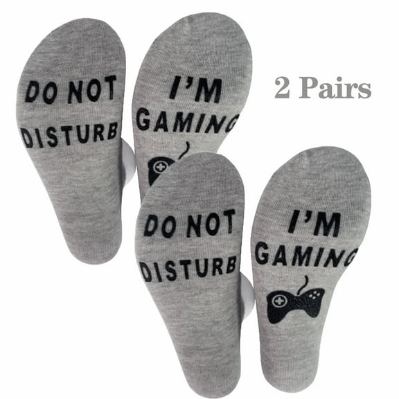 2 Pairs Do Not Disturb Gaming Socks, Gamer Socks Funny Gifts for Teenage Boys Mens Womens Father Dad Husband Sons Kids Game Lovers, Christmas Gift, Birthday Socks