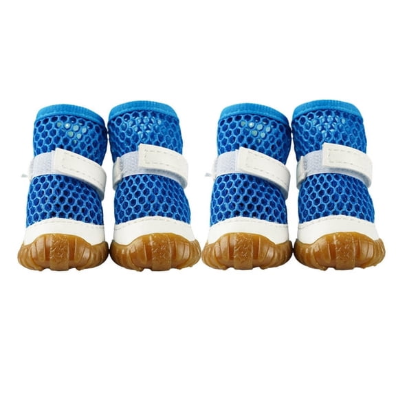 2 Pairs of Dog Shoes for Hot Pavement,Mesh Breathable Waterproof Dog Booties,Anti-Slip Sole and Skid-Proof Paw Protector,Outdoor Hiking Dog Boots for Small Medium Dogs Black