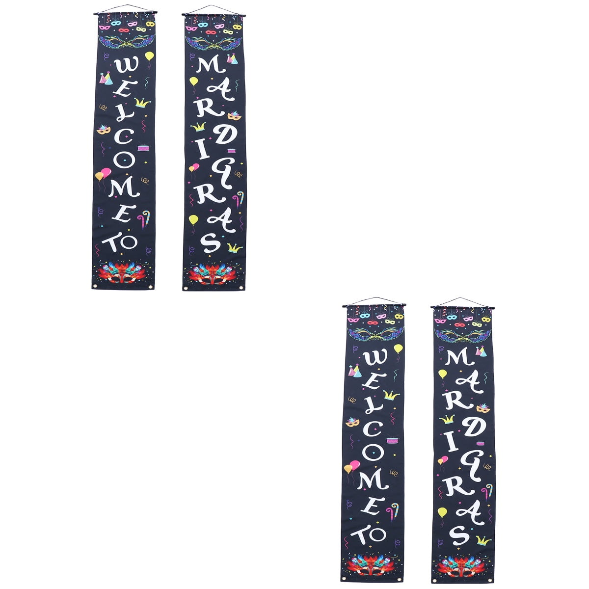 2 Pairs Door Curtain Flags Door Flag for American Carnival American Carnival Party Flag American