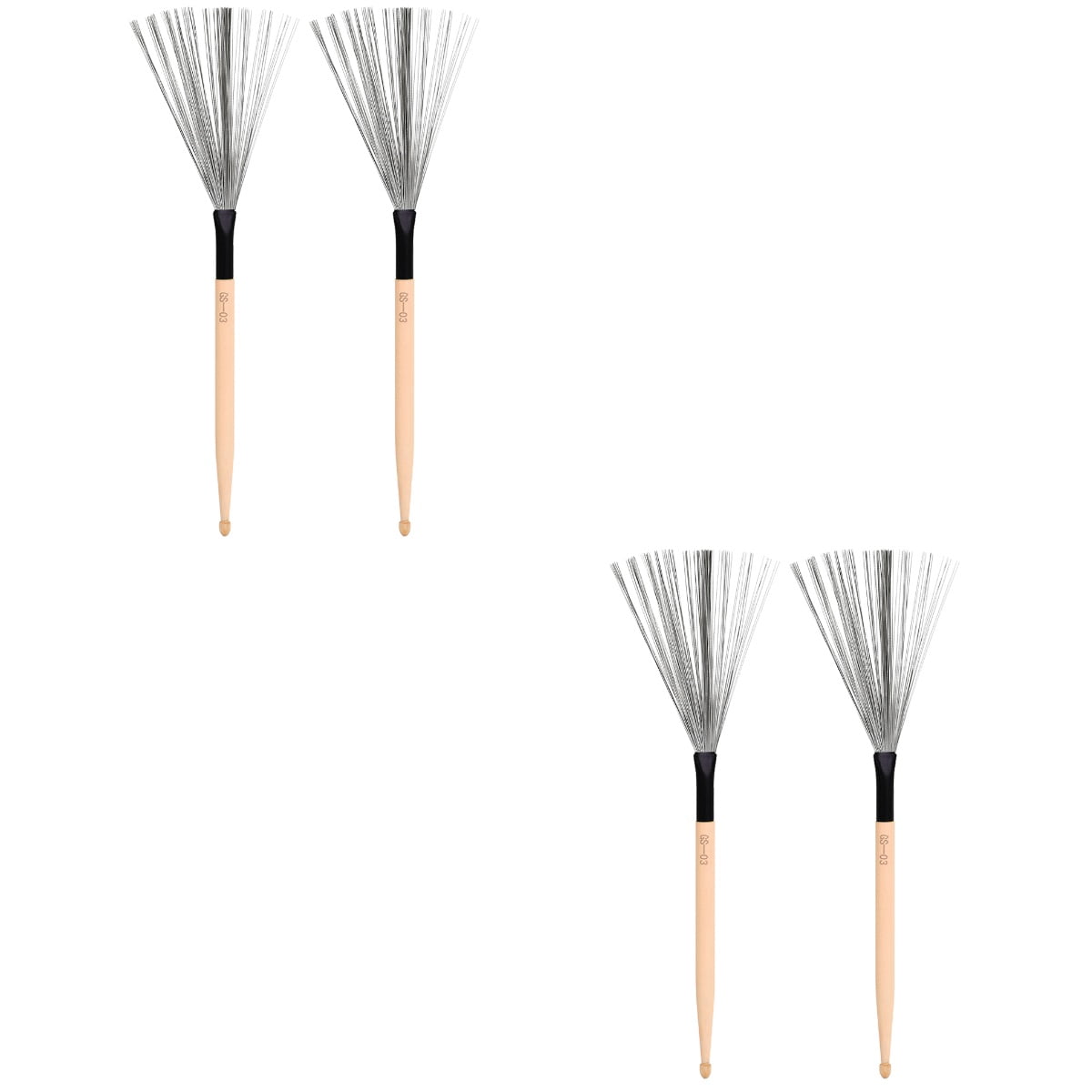 2 Pairs Double Head Drum Brush for Drummer Playing Jazz - Walmart.com