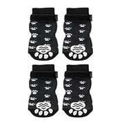 2 Pairs Double Side Anti-Slip Dog Socks - Adjustable Pet Paw Protector with Strap, Traction Control Non-Skid for Indoor on Hardwood Floor Wear