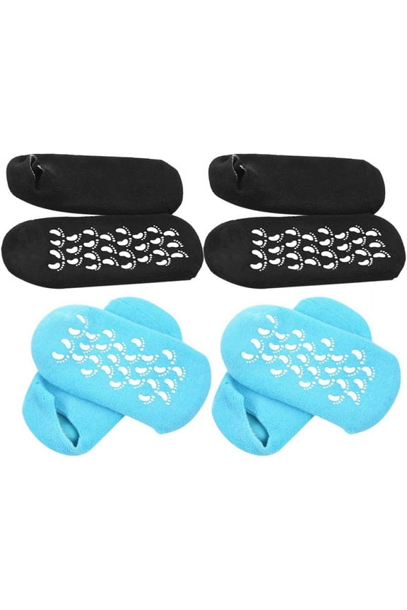 2 Pairs Dry Feet Socks Gel spa Socks for Cracked Heels spa Socks for Dry feet Foot moisturizing Socks Bootie Socks for Women Footies Socks for Women Foot Care Sock Short Sock Miss