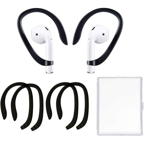 2 Pairs Ear Hooks Accessories Compatible with Apple AirPods 1 & 2 & 3 and Pro Sports Headset EarHooks Great with Cycling,Gym,Dancing,Running,Fishing and Other Sports (Black)
