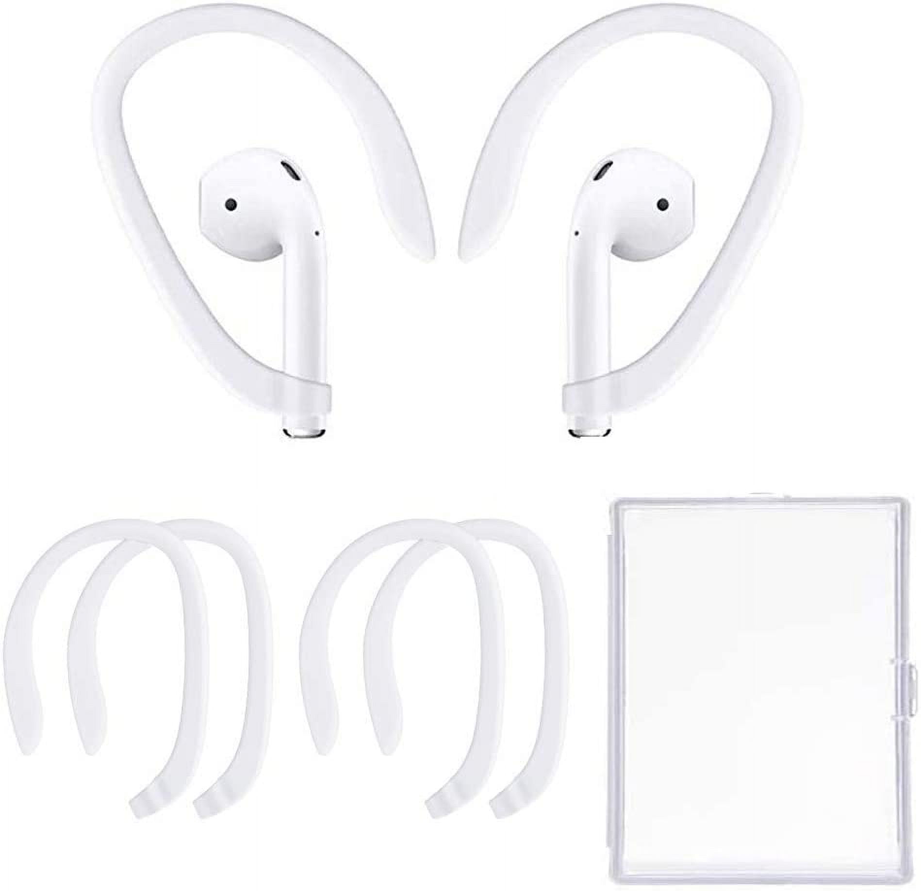 Amial Europe - Covers Pour AirPods EarPods [4 Paires] Crochet D'oreille En Silicone Souple [Antidérapant Anti-Perte] [Accessoire De L'Écouteur] [Parfait Pour Sport] (Blanc