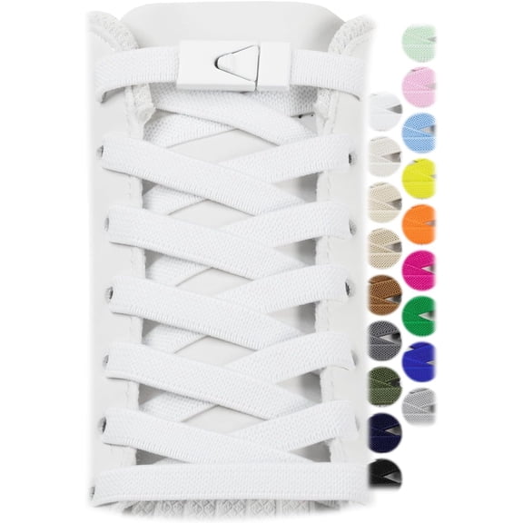 2 Pairs Elastic Shoe Laces for Sneakers No Tie Shoelaces for Adults and 5/16" Wide One Size Fit