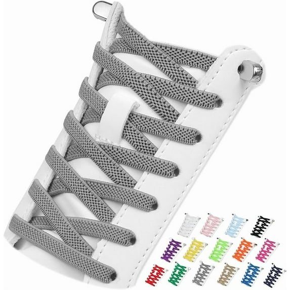 2 Pairs Elastic Tieless Shoe Laces for Sneakers, No Tie Shoelaces for Adults and Kids