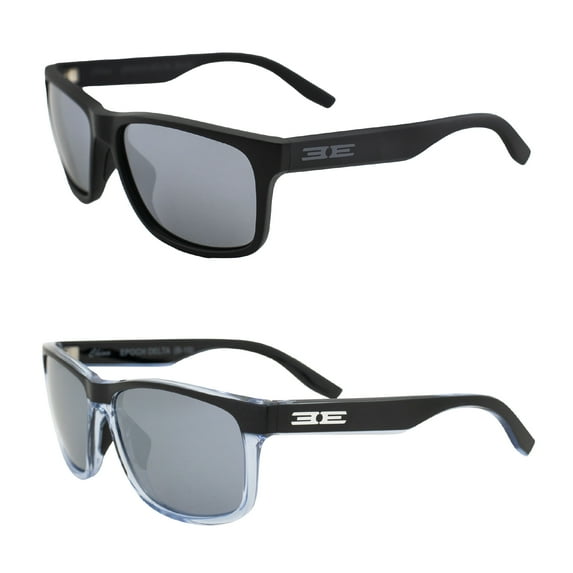 Epoch Eyewear Delta Golf Sport Riding Sunglasses 2 Pair Black Frame w/Smoke Polarized Lens & Blue/Black Frame w/Smoke Lens