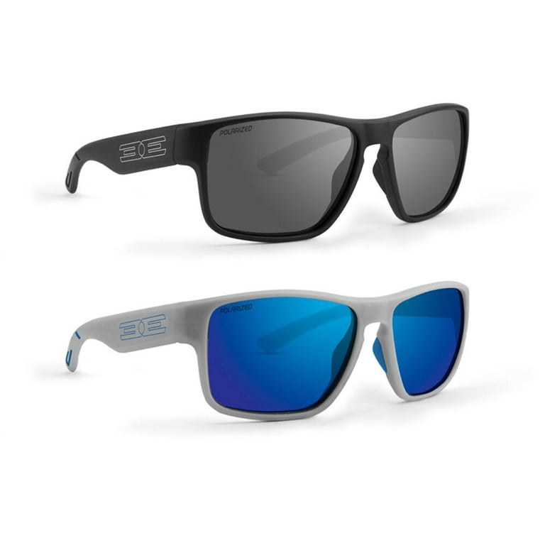 2 Pairs Epoch Eyewear Charlie Sport Fishing Sunglasses Black + Polarized  Smoke Lens Grey + Polarized Blue Lens