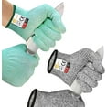 thumbnail image 1 of 2 Pairs Evridwear Cut Resistant Gloves with Silicone Grip Dots ( Green+Gray,S), 1 of 16