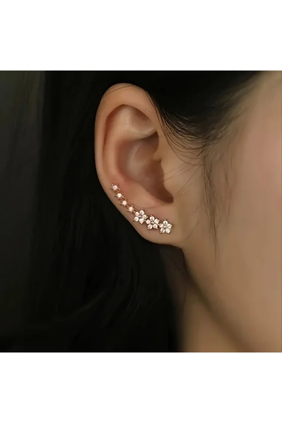 2 Pairs Exquisite Copper Flower Stud Earrings - Elegant Leisure Style, Perfect for Valentine's Day Dating, Gift Giving and Everyday Wear