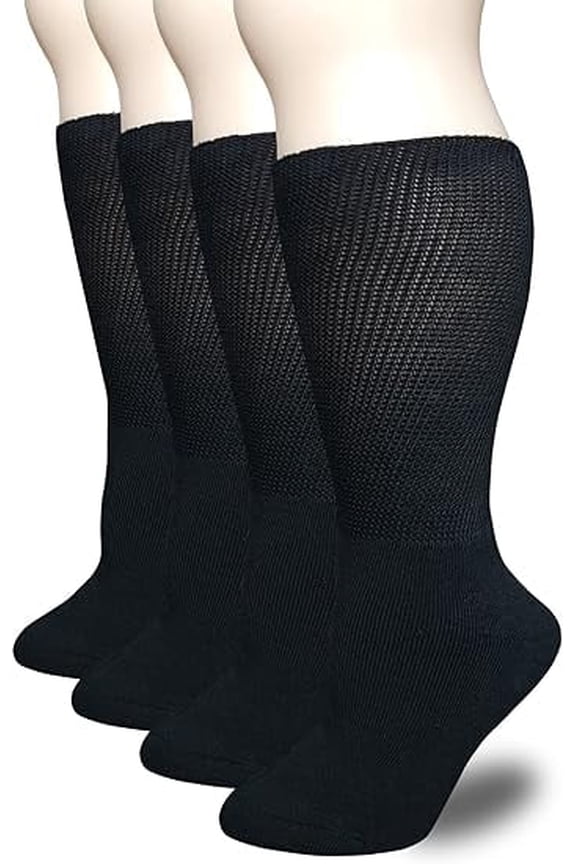 2 Pairs Extra Wide Diabetic Socks for Men Women,Plus Size Socks for Swollen Feet,Non-binding Hospital Socks,Non Slip Socks,One Size Unisex