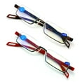 thumbnail image 1 of 2 Pairs Featherweight Slim Half Rim Memory Flex Reading Glasses With Anti-Blue Ray Coating +2.50, 1 of 4
