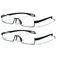 thumbnail image 1 of 2 Pairs Featherweight Slim Half Rim Memory Flex Reading Glasses With Anti-reflective AR Coating Clear Lens Rubberized Reader +3.50, 1 of 3