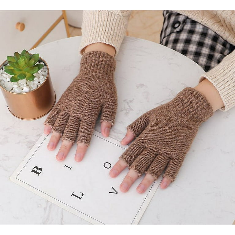 Minimalist Solid Color Fingerless Gloves With Thumb Hole Short