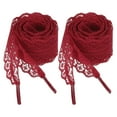 thumbnail image 1 of 2 Pairs Flat Laces Shoelaces, 2.2CM Wide 160CM Length Lacy Shoe Laces, Wine Red, 1 of 7