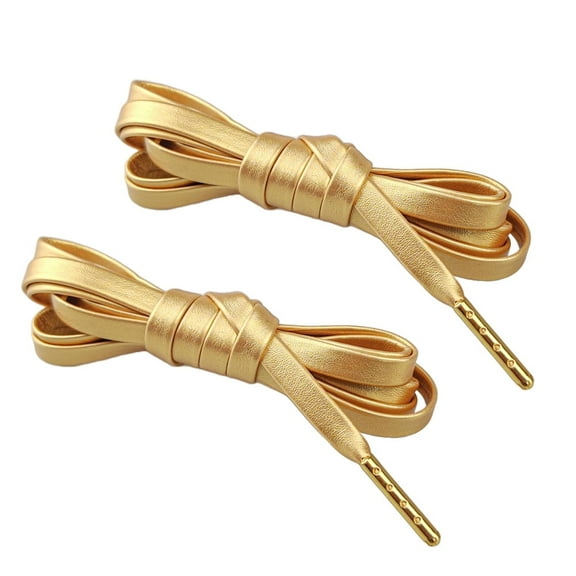 2 Pairs Flat PU Leather Laces: Waterproof Shoelaces for Sneakers Boot  - 47 inch / 120 cm