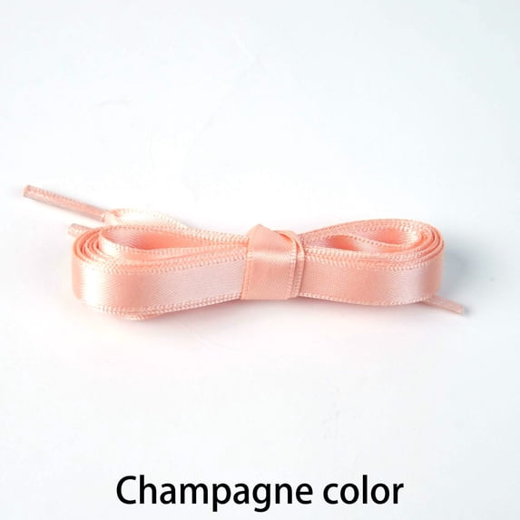 2 Pairs Flat Satin Ribbon Shoelaces: 1cm Wide Silk Shoe Laces for Women - 47 inch / 120 cm