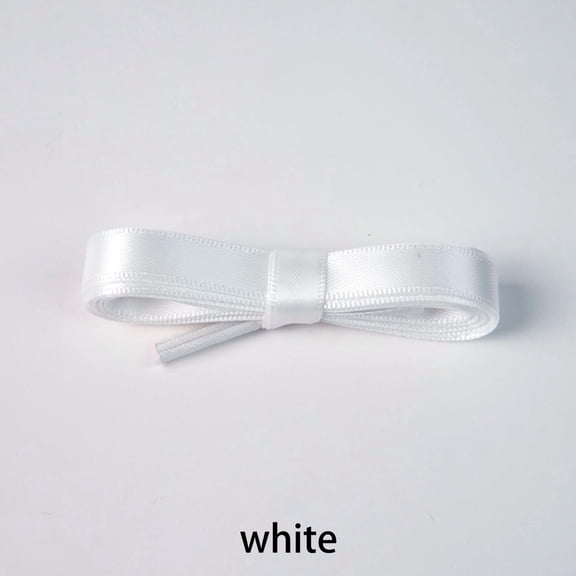 2 Pairs Flat Satin Ribbon Shoelaces: 1cm Wide Silk Shoe Laces for Women - 47 inch / 120 cm