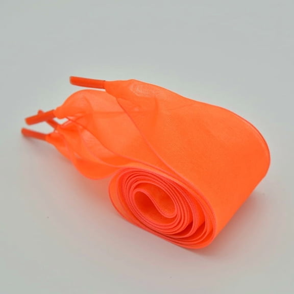 2 Pairs Flat Sheer Shoelaces 4CM Wide Satin Ribbon Snow Yarn Shoelaces for Dance Shoes Running Shoes Boots Doc Martens Sneakers Casual Shoes Sneakers - 47Inch / 120cm