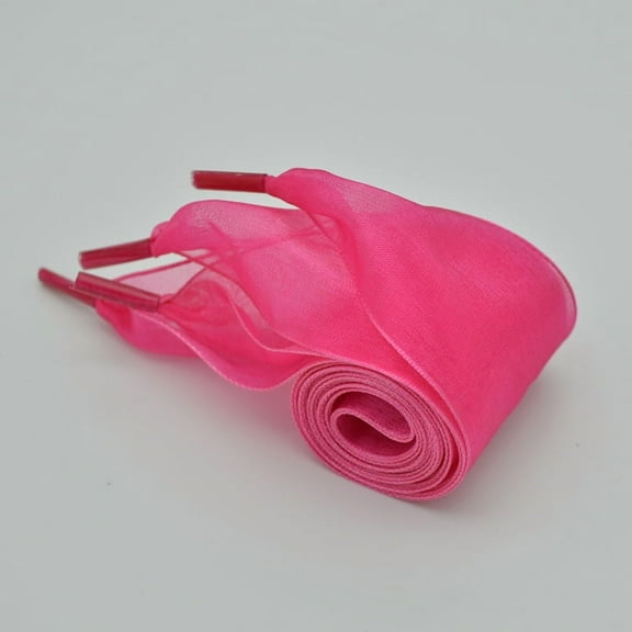 2 Pairs Flat Sheer Shoelaces 4CM Wide Satin Ribbon Snow Yarn Shoelaces for Dance Shoes Running Shoes Boots Doc Martens Sneakers Casual Shoes Sneakers - 47Inch / 120cm