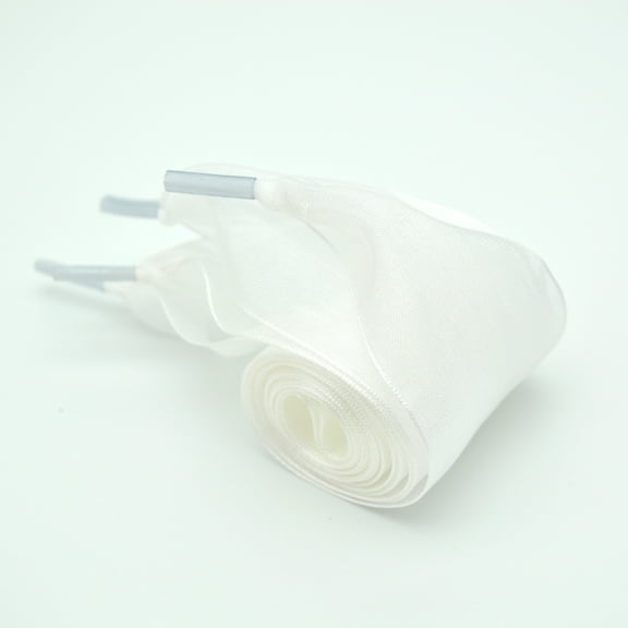 2 Pairs Flat Sheer Shoelaces 4CM Wide Satin Ribbon Snow Yarn Shoelaces for Dance Shoes Running Shoes Boots Doc Martens Sneakers Casual Shoes Sneakers - 47Inch / 120cm