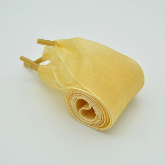 2 Pairs Flat Sheer Shoelaces 4CM Wide Satin Ribbon Snow Yarn Shoelaces for Dance Shoes Running Shoes Boots Doc Martens Sneakers Casual Shoes Sneakers - 47Inch / 120cm