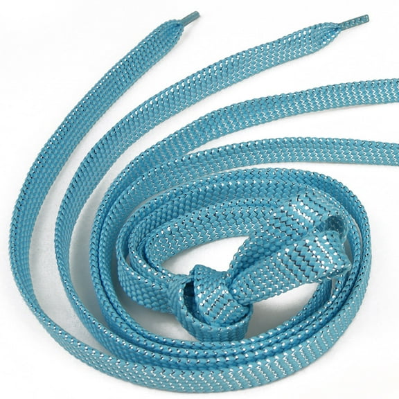 2 Pairs Flat Shoe Laces for Sneakers 2/5" Premium Colorful Gold Silver Shoelaces for Athletic Shoes - 47 inch / 120CM