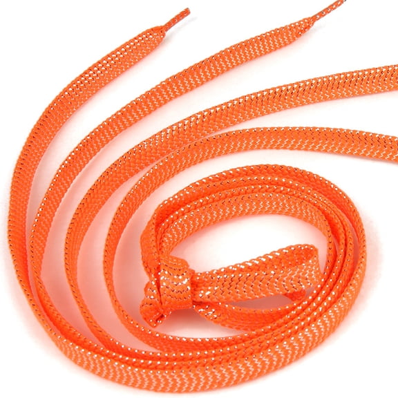 2 Pairs Flat Shoe Laces for Sneakers 2/5" Premium Colorful Gold Silver Shoelaces for Athletic Shoes - 47 inch / 120CM