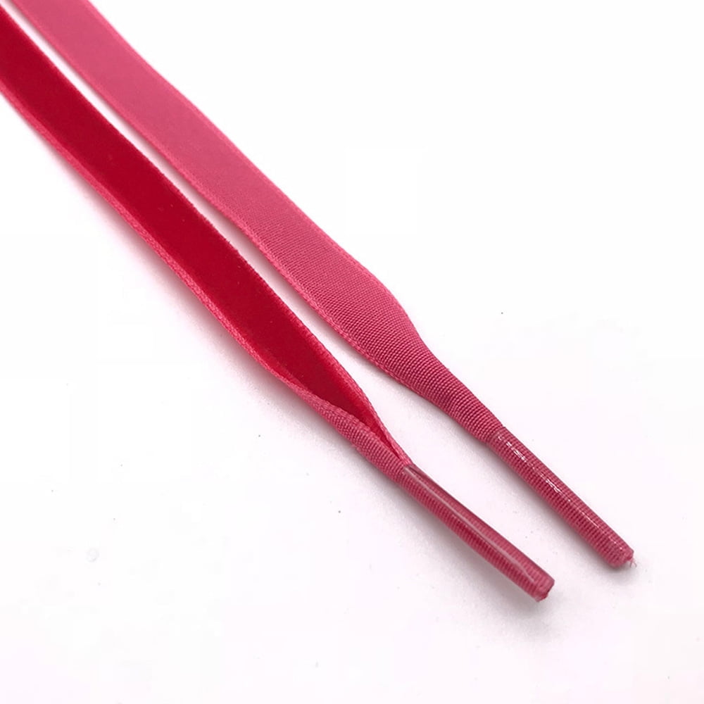 2 Pairs Flat Velvet Shoelaces: 1CM Wide Single Side Velvet Laces for ...